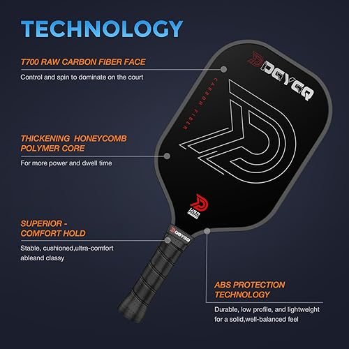 Miniatura 2 de Pickleball Paddles - Professional Carbon Fiber Paddle with Honeycomb Core Pickleball Rackets - Lightweight Precision & Enhanced Shock Absorption for