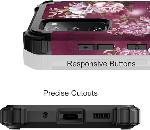 Miniatura 8 de Hocase Funda para Galaxy S20 FE 5G, resistente a prueba de golpes, goma de silicona suave y plástico duro, funda protectora híbrida para Samsung