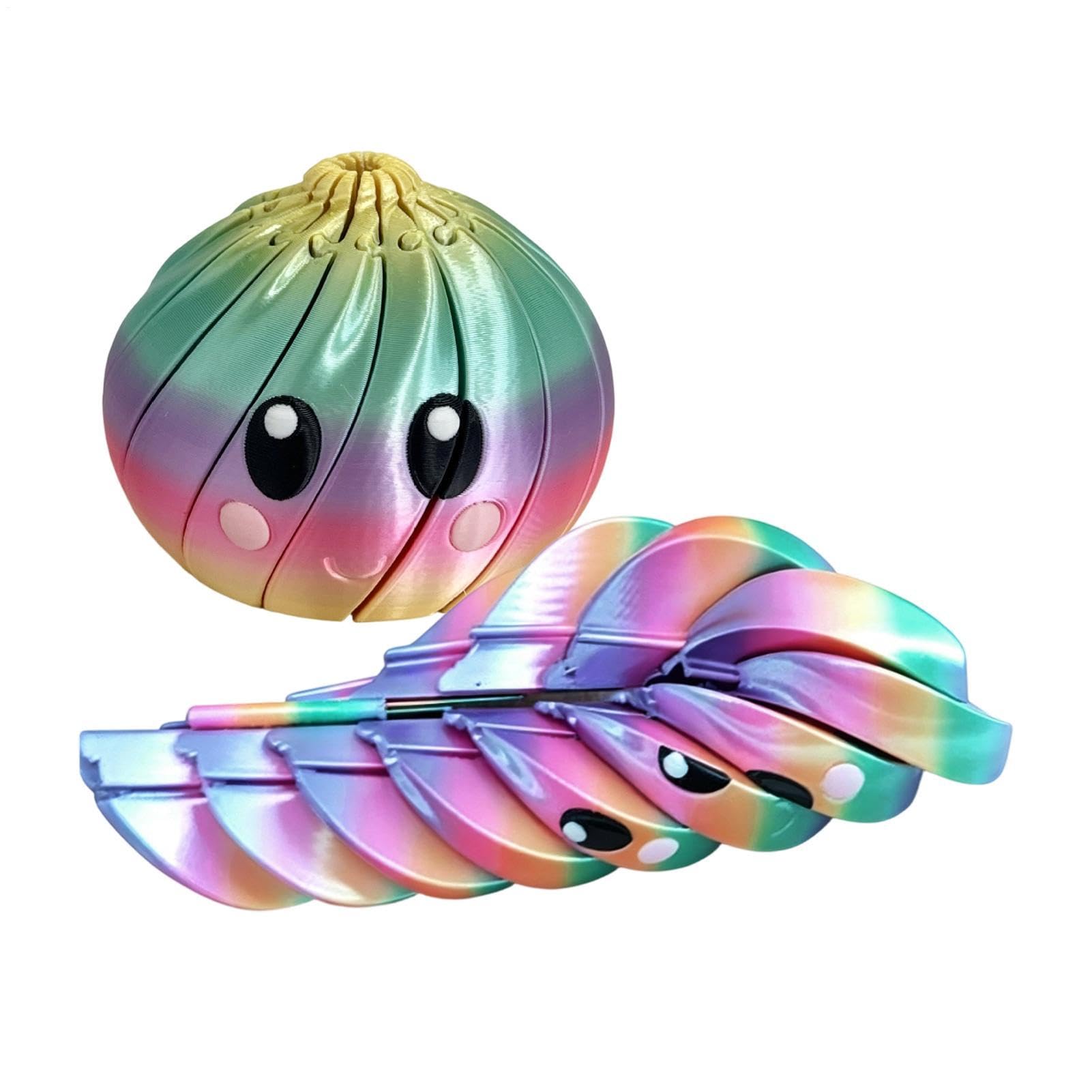 3D Printed Twisty Dumpling Toy Colorful Gradient Portable Relaxing