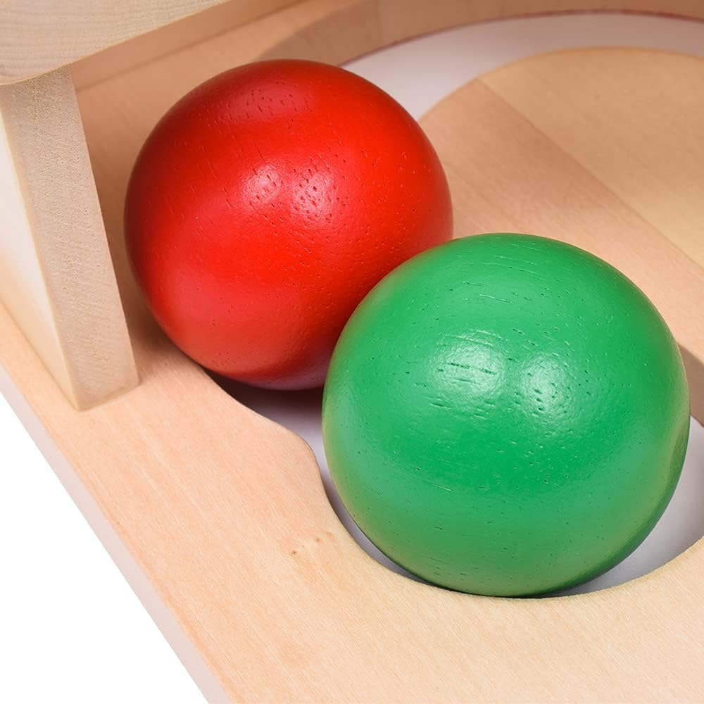 goki 58864 - Hammerbank und Kugelbahn aus Holz, Motorikspielzeug für Kinder, Holzspielzeug mit 3 Kugeln und Hammer, Pädagogisches Lernspiel zur Förderung der Feinmotorik, 4-er Set, ab 1 Jahr