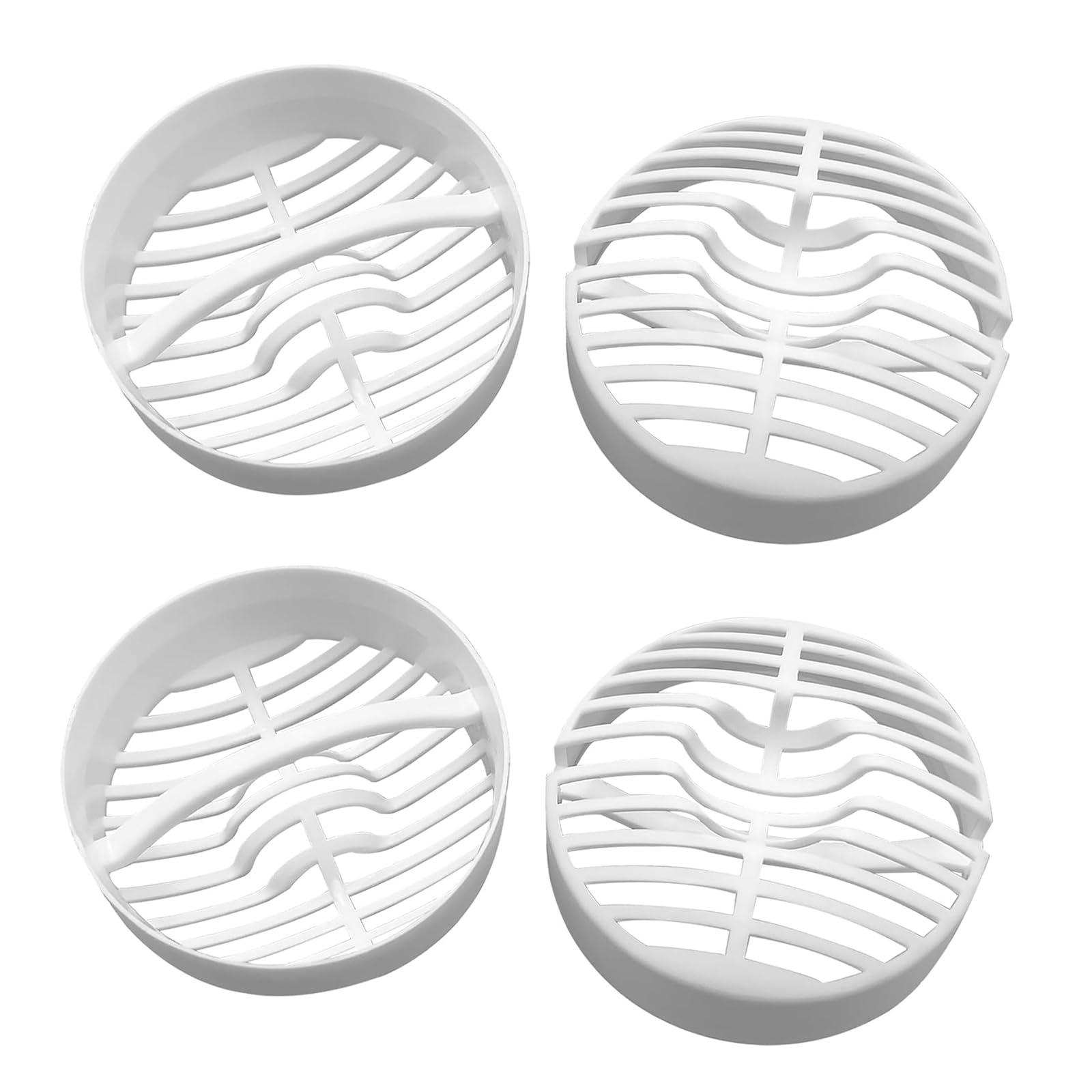 Juego de 4 filtros de desagüe para ducha y plato de ducha, filtro de pelo blanco, repuesto para válvula de filtro Viega, filtro de plástico para desagüe de sifón, protección eficaz contra atascos de
