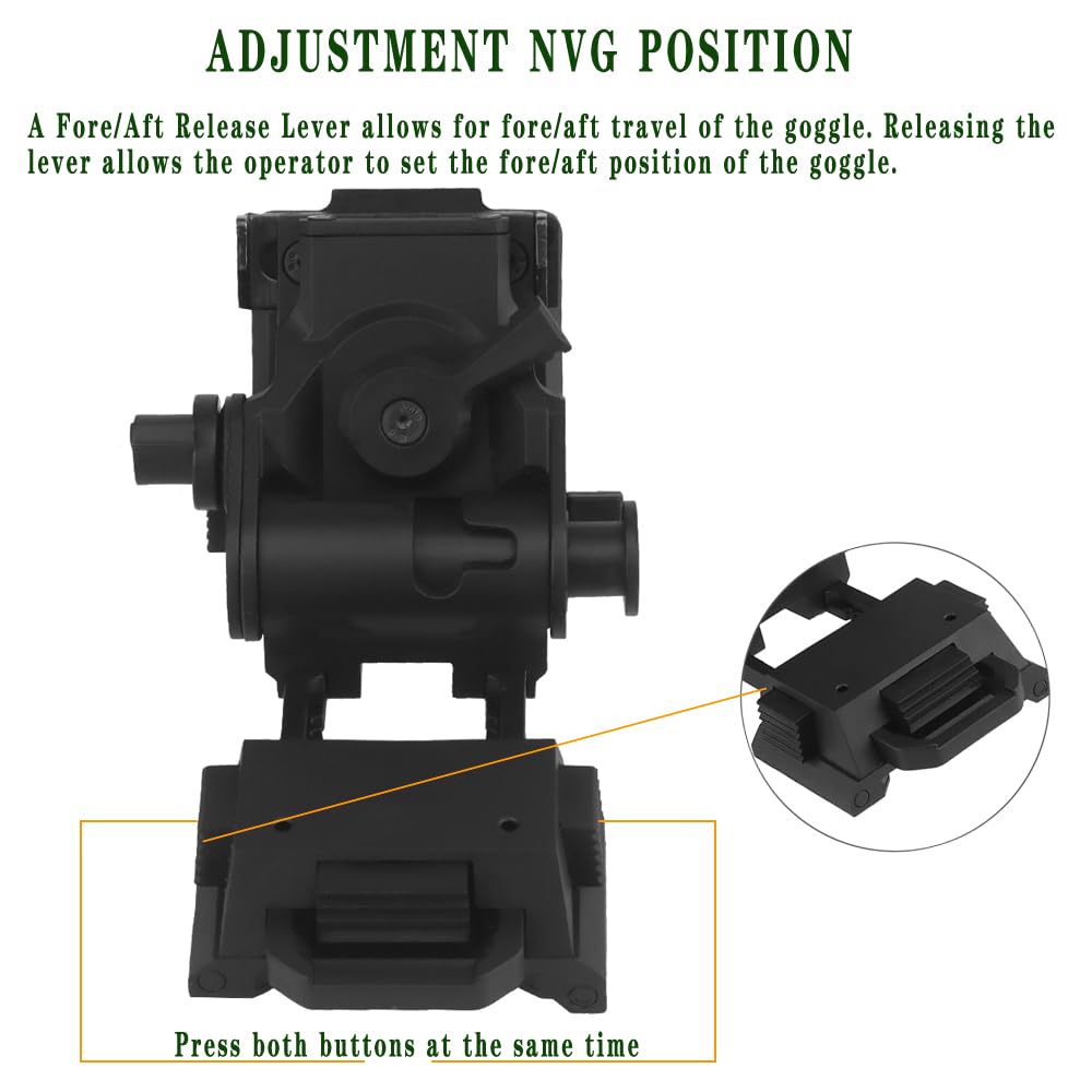 Casco tattico L4G24 Supporto base NVG, supporto staffa NVG, supporto visione notturna per PVS15, PVS18, GPNVG18