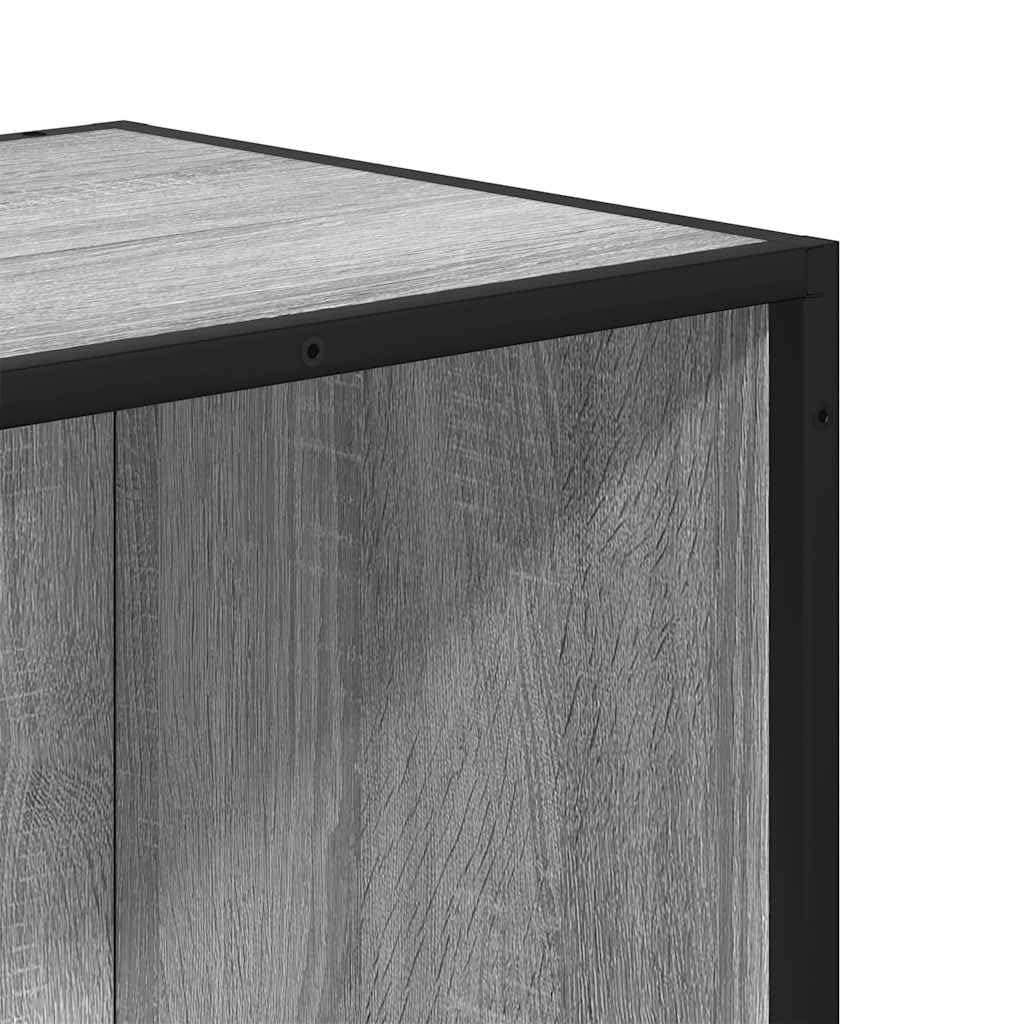 Sonoma - Biblioteca gris (40 x 35 x 76 cm, estructura metálica, estante moderno con 2 compartimentos, madera resistente, para salón, oficina, pasillo, dormitorio