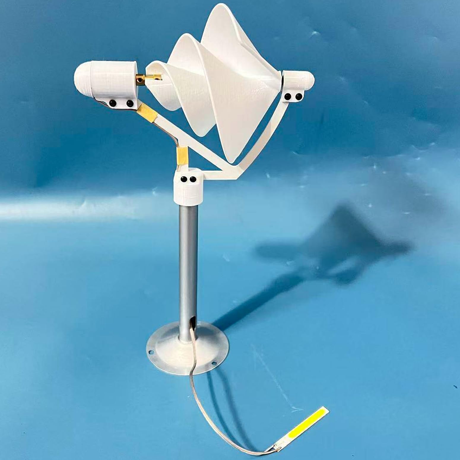 10W Generatore Eolico A Micro Spirale 12V Modelli di Turbine Eoliche con Luce LED, Generatore Eolico Ad ASSE Verticale, Modello di Turbina Eolica di Archimede per Ricerca, L'Istruzione,Bianca