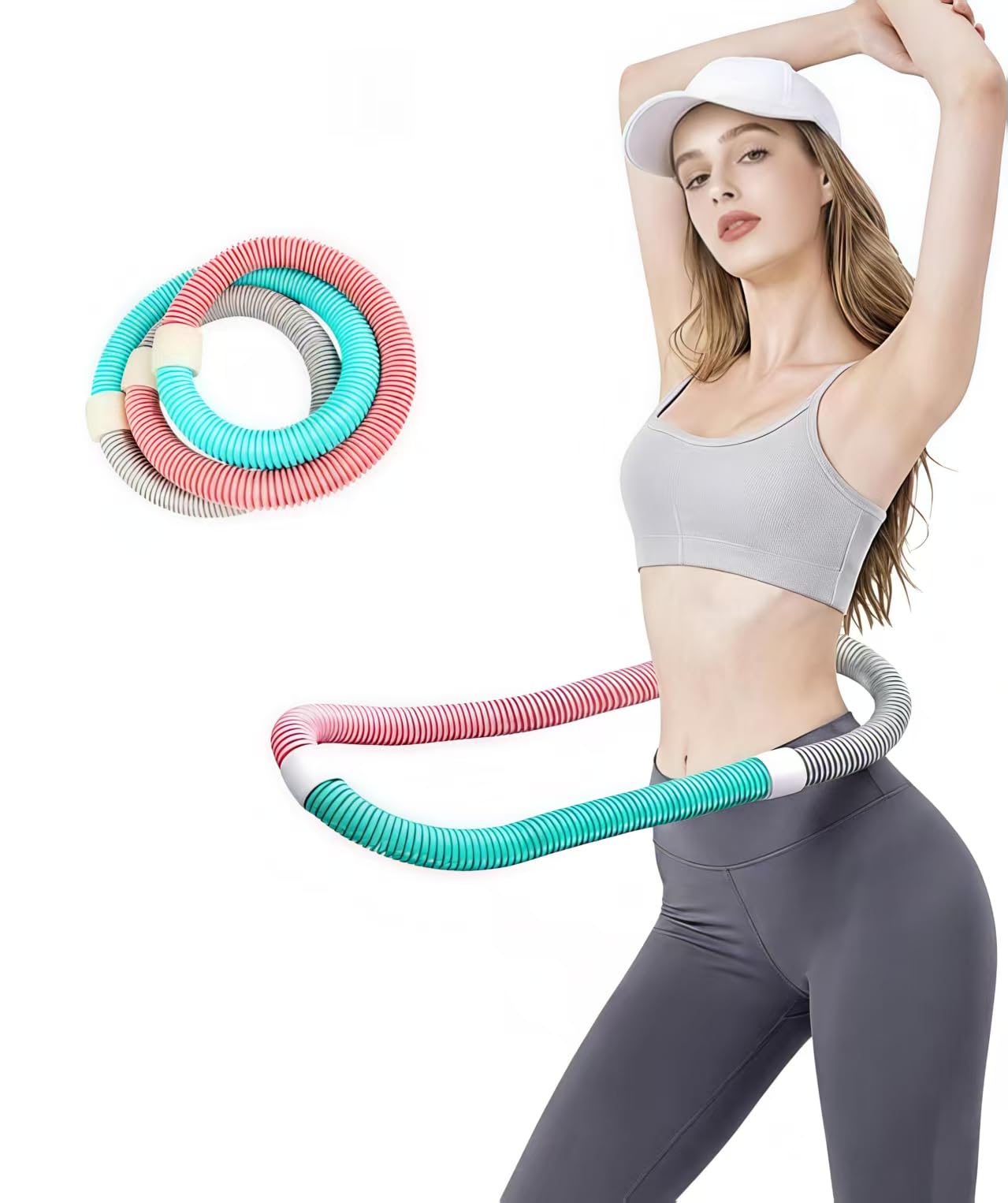 Hula Hoop, For Dieting, Soft Hula Hoop, Popular, Foldable, Weight: 2.9 lbs (1.3 kg), For Home Use, Outdoor Use, Convenient Storage, PVC Metal, Soft Hula Hoop, For Dieting-image-42