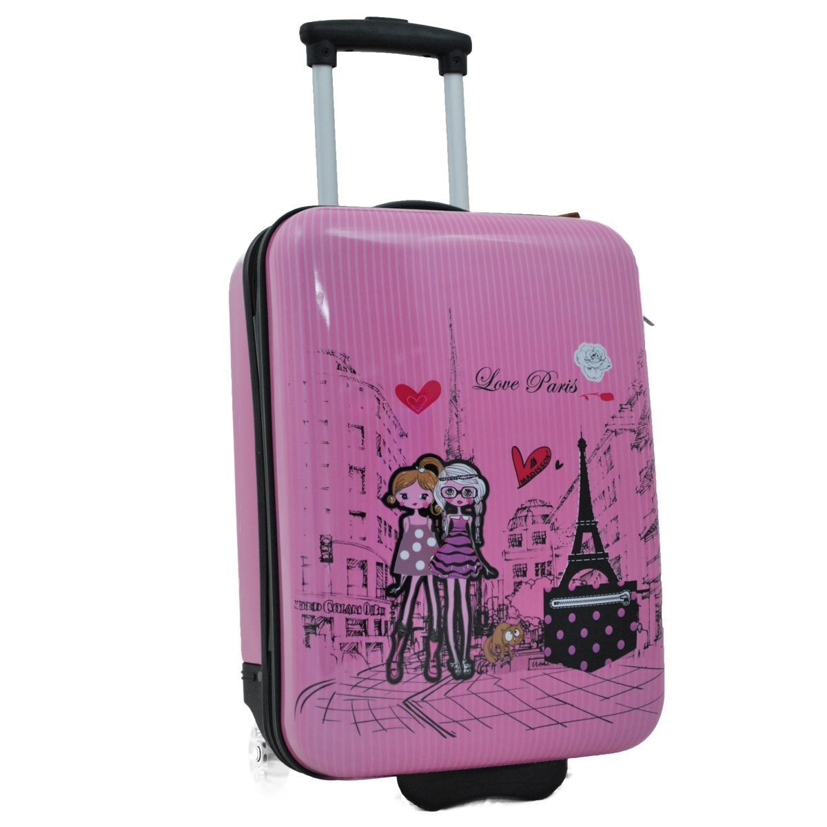 Madisson - Valise Cabine Enfant/Fille Rose Love Paris ABS 50X33X20CM