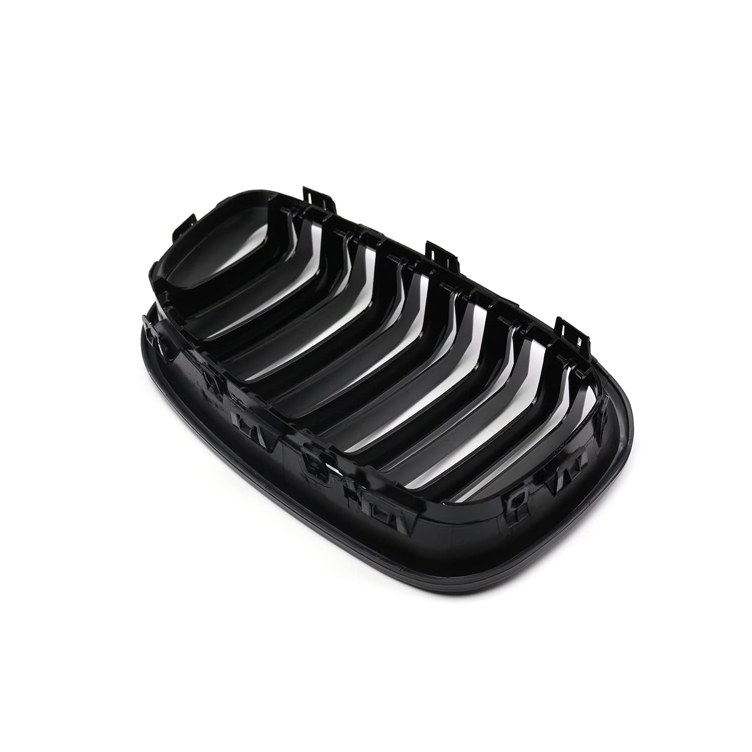 Front Nieren Kühlergrill Passend für BMW 1 Series F20 F21 2011-2014 NIEREN Schwarz Glanz Kühler Front Doppel Rippen Grill Links Rechts