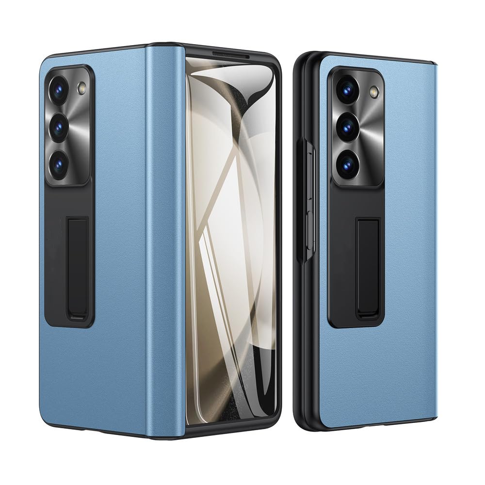 Funda de Cuero para Samsung Galaxy Z Fold 5 Protección de Bisagra magnética para Funda de teléfono Z Fold 4 con Protector de Pantalla, Azul, para Samsung Z Fold 4