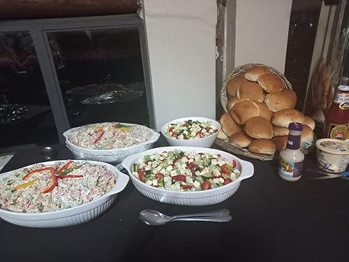 Miniatura 3 de PresenceHHH - Cacerola de porcelana  Platos para hornear a prueba de horno para cocinar, servir y decoración de mesa  Plato para gratinar apto para