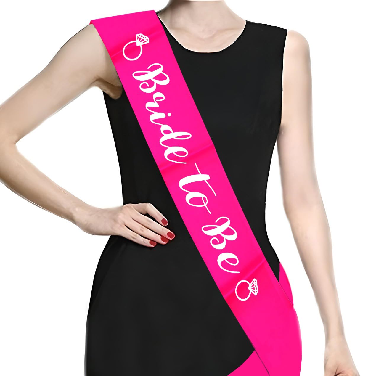 Propsicle Bachelorette Silk Sash Pack of 1 Pink Bride to Be Sash Bridal Shower Theme Party Decoration Item for Spinster Party Accessories Haldi Ceremony Gift