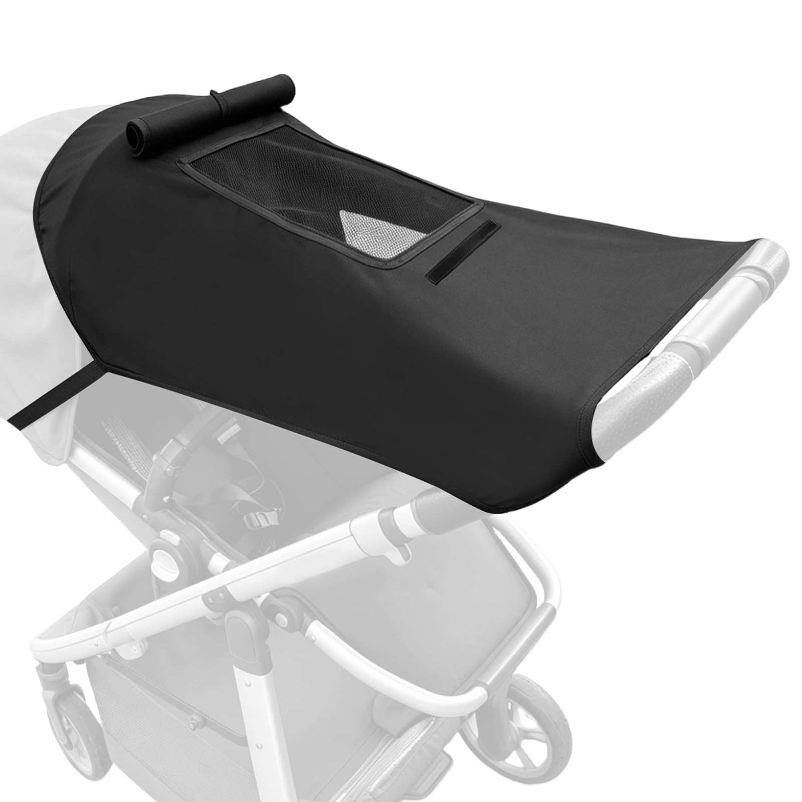 Bighan Pram and Stroller Sun Shade Cover Blocks 99% UV Baby Sleep Aid and Breathable Blackout Canopy for Pushchairs Buggies and Travel Strollers Black