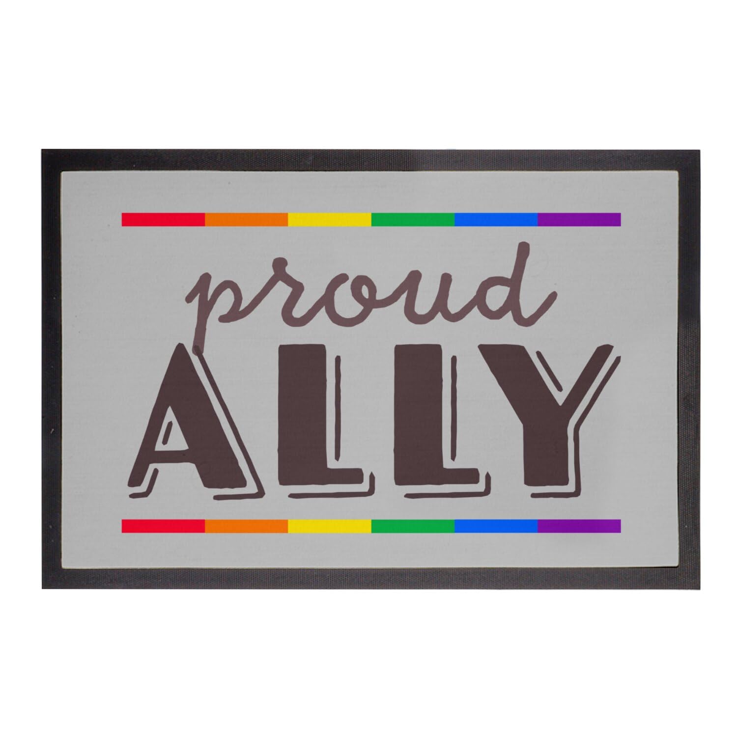 Paillasson gris LGBTQ+ Proud Ally 60x40cm célébrant la diversité