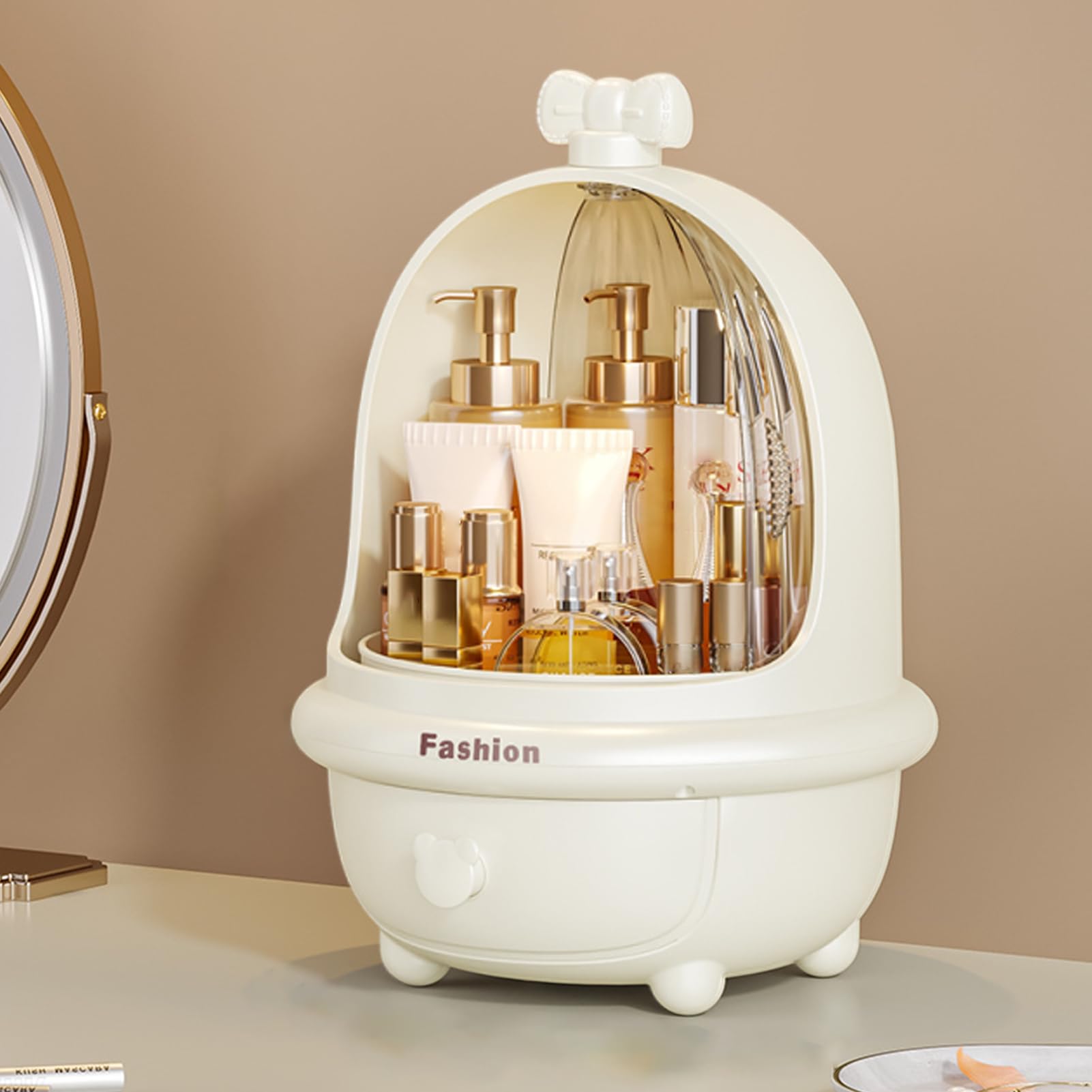 Organizador de Cosméticos - Capacidad A Prueba de Polvo,Organizador De Maquillaje Y Almacenamiento De Cosméticos,para Dormitorio Estudiante Sala Apartamento Pinceles Lápiz Labial Mascara