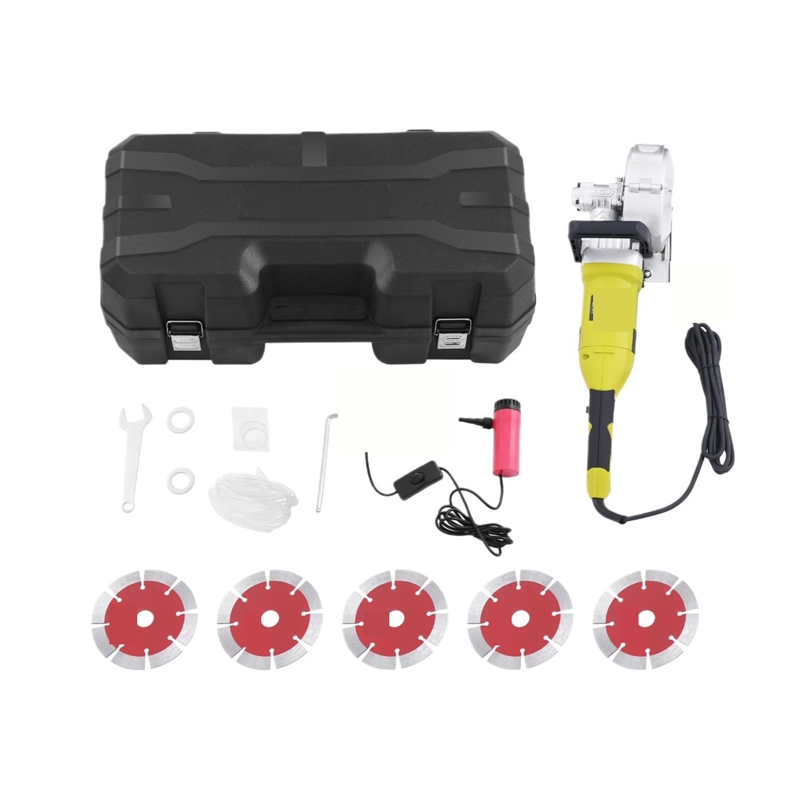 Five-Blade Wall Chaser Machine 4000W, Adjustable Grooving Depth 30mm - Dust-Free for Walls/Floors Powerful