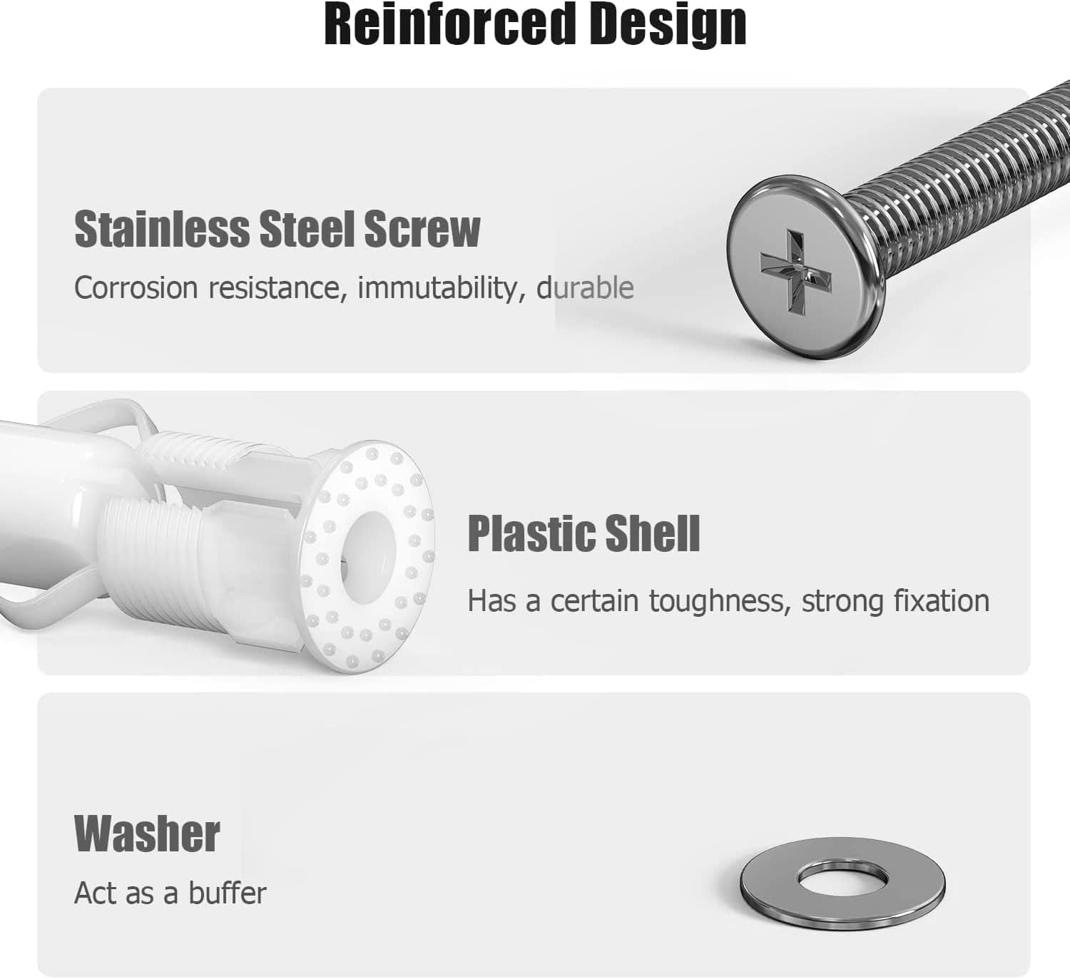 VICTAC Steel Round Toilet Seat Cover Hinges Kit for Wall Hung Commode, Quick Release Hinges with PVC Locking nut for Jaquar Type Toilet seat only Soft Closing Seat Hinges Replacement Spare 4