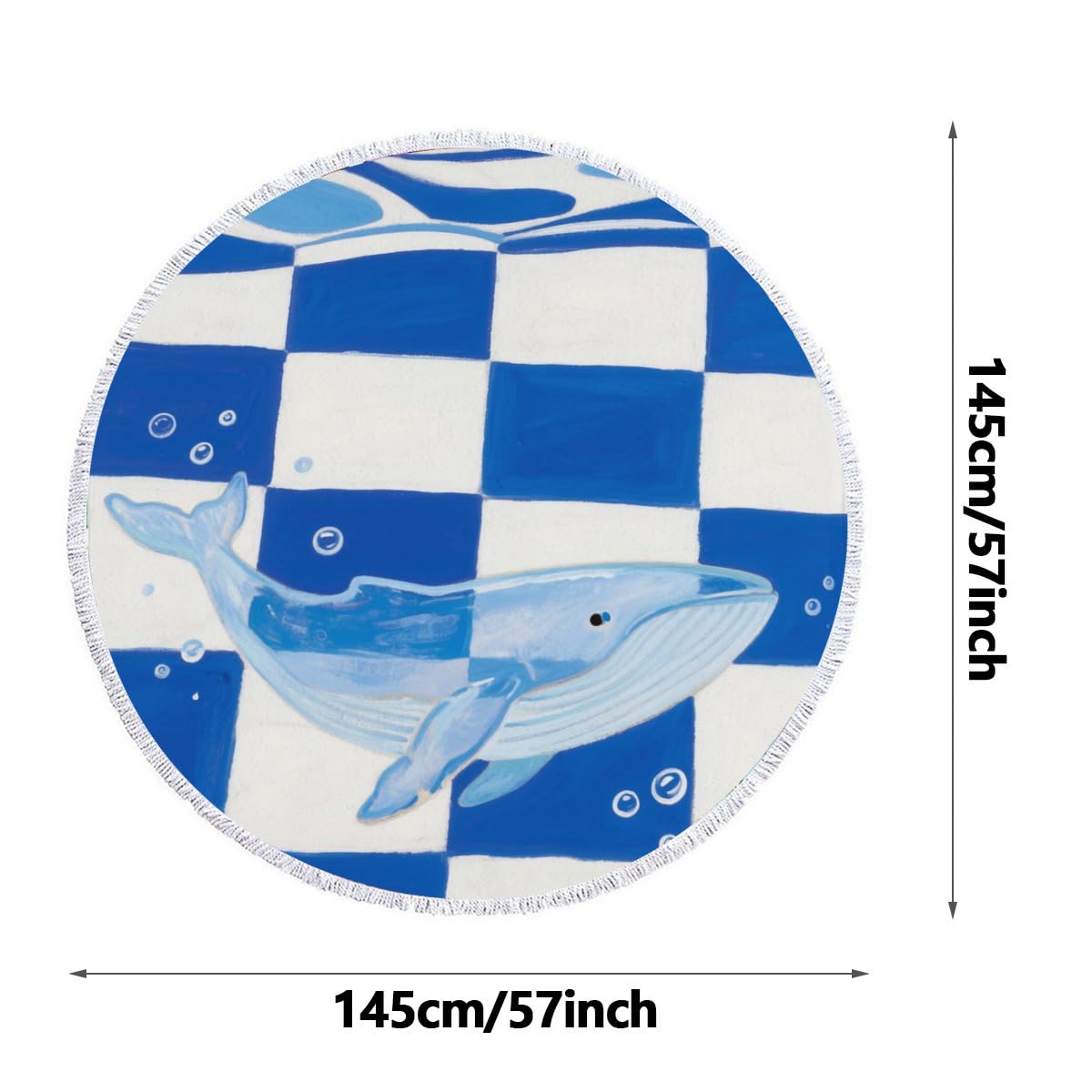 1/2Pack 145 cm Microfibra di Asciugamani da Spiaggia Rotonda, Asciugamano da Viaggio Senza Sabbia asciutta per Adulti, Nuoto, Campeggio, Palestra