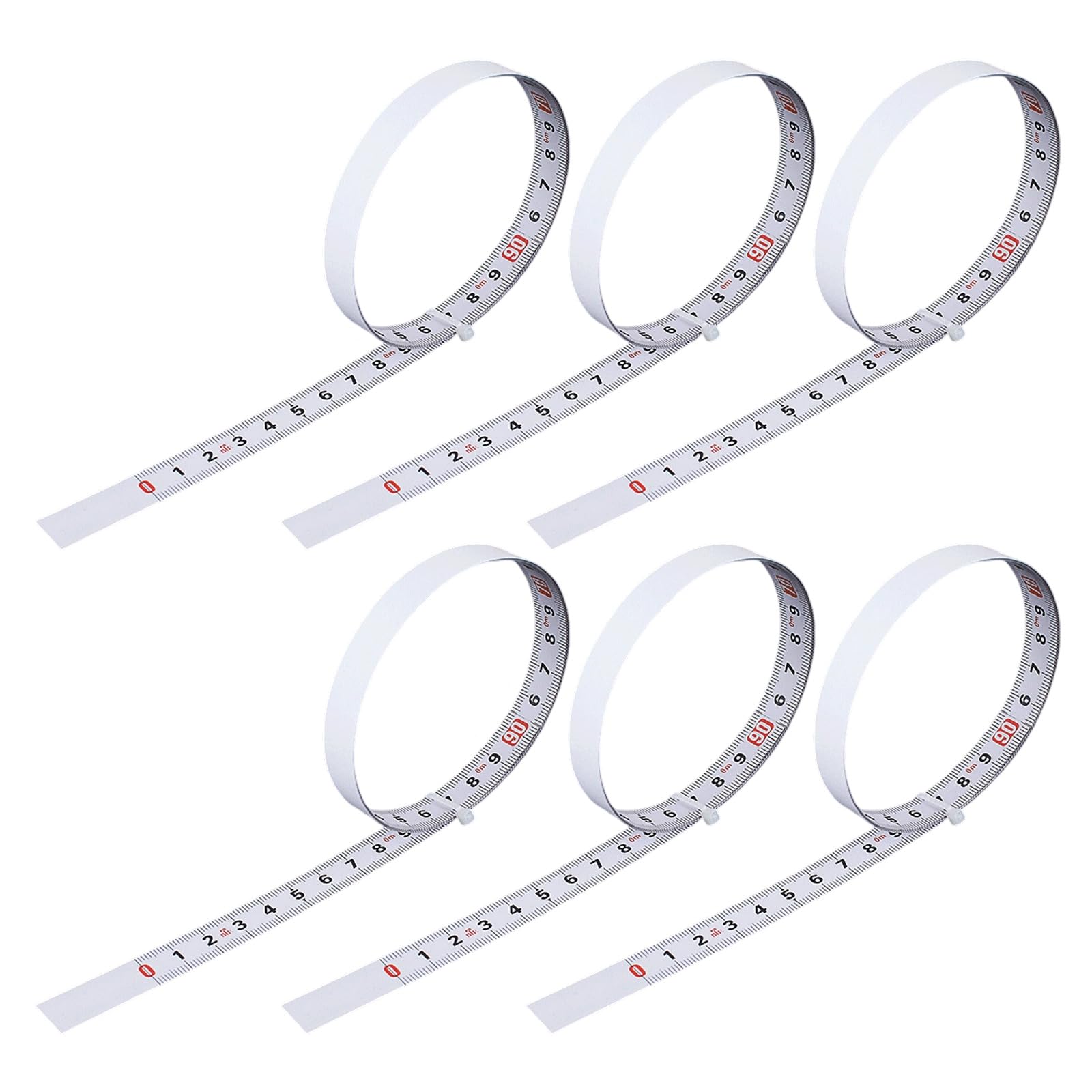 Kalttoy 6Pcs Backed Adhesive Flexible Tape Measure 1M / 2M Tape Measure Tool For Home Measuring Ruler Adhesive