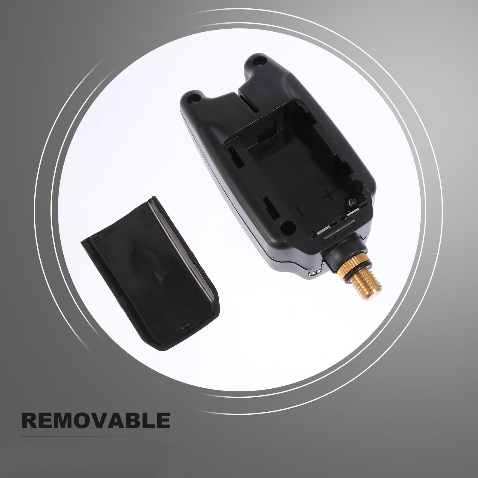 Alarma de Pesca Portátil Volumen Ajustable, Indicador Electrónico de Alerta para Cañas, Material Plástico Negro, Adecuado para Pesca Deportiva Nocturna