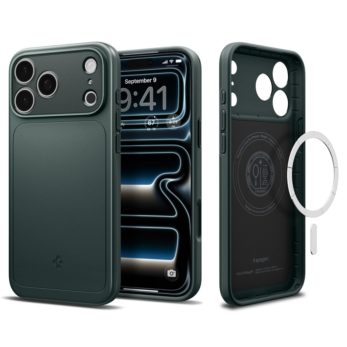 Spigen iPhone 17 Pro ile Uyumlu MagSafe Kılıf Thin Fit Mag Fit Ultra İnce ve Hafif Yeşil Kapak - ACS09935 (Spigen TR Garantili)