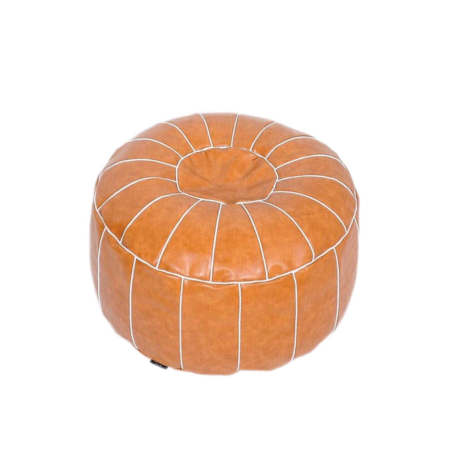 Enakshi Bohemian Leather Pouf Cover Bedroom Decor Embroider Craft 21inch Round Yellow| Home & Garden|Furniture|Ottomans, Footstools & Poufs-picture-13