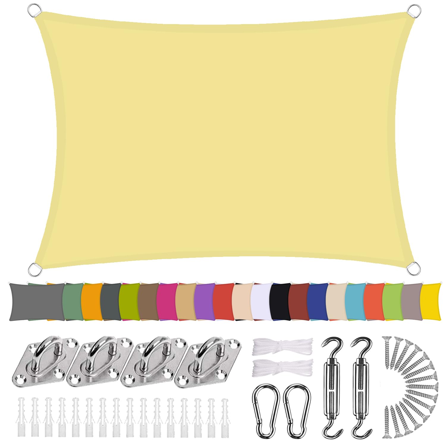 Sonnensegel Rechteckig 3x3,5 M – Wasserdicht, UV-Schutz 98%, Für Garten, Terrasse, Balkon