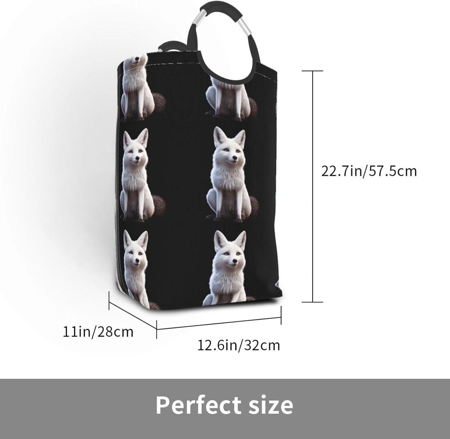 Sitting fox Foldable storage bag, 50L capacity, suitable for laundry room, dormitory bedroom, dirty clothes storage basket.