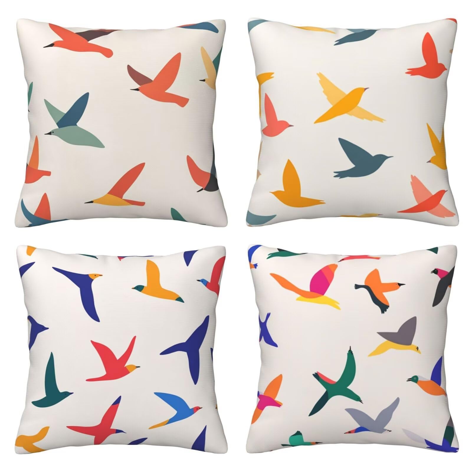 Housses de coussin 60x60 cm velours haut de gamme au design moderne élégant avec motif oiseau