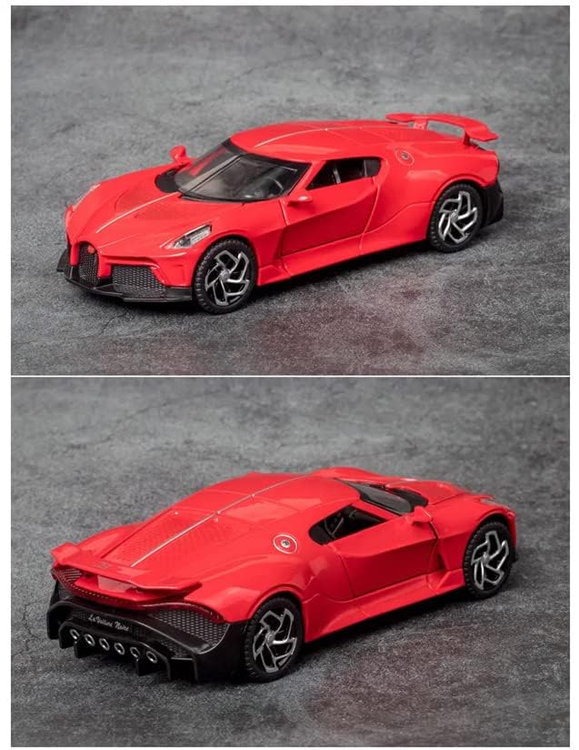 Image of 1:32 Scale Bugatti la Voiture Noire Toy Car | Metal Pullback Diecast Car for Kids with Openable Doors, Sound, Light Effects Toy for Car Enthusiasts (Color As Per Available),black