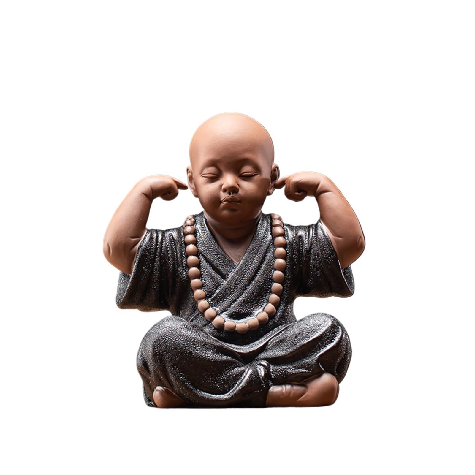 figurki zwierzątek， Zabawna figurka mnicha, ceramiczny zestaw do herbaty, akcesoria do rękodzieła, dekoracja stołu, ceremonia herbaty, biurko, ozdoby zen(B)