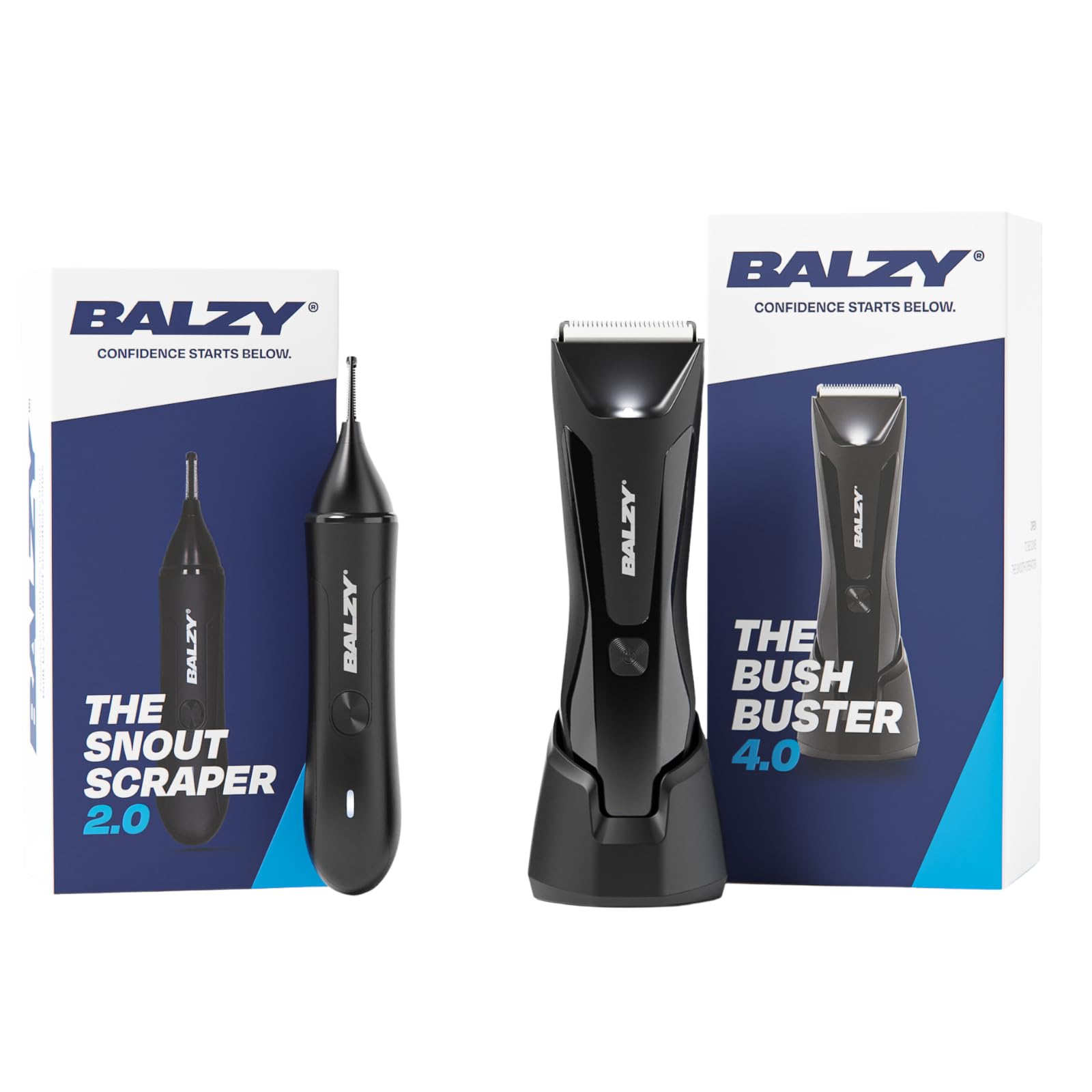 Precision Trim Bundle – BushBuster® 4.0 & SnoutScraper® 2.0 | Cortapelos corporales y Trimmer íntimo para Hombres | Recortador de nariz y oído | Kit de beneficios de aseo