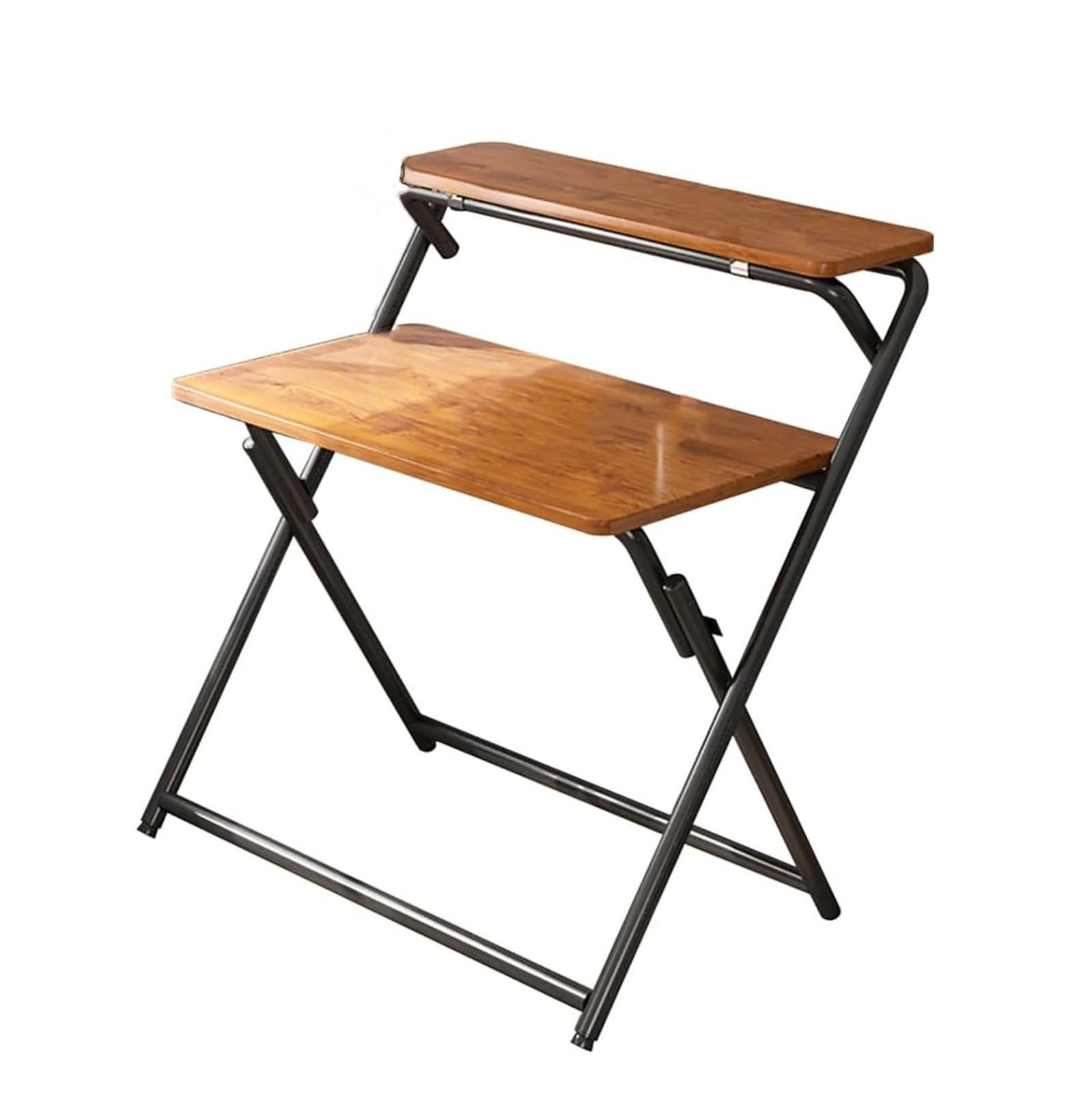 Bureau pliable Sto en bois 80x50 cm avec étagères de rangement