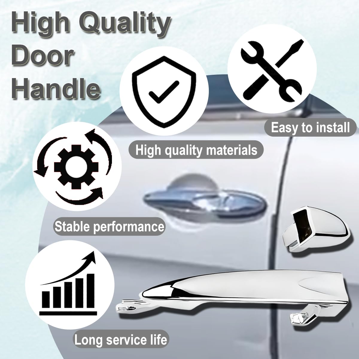 ZAMDOE Maniglia Esterna della Porta Sinistra per Lancia Ypsilon (2003-2011) (ricambi: 735409026, 735350098, 735409024, 735434134)