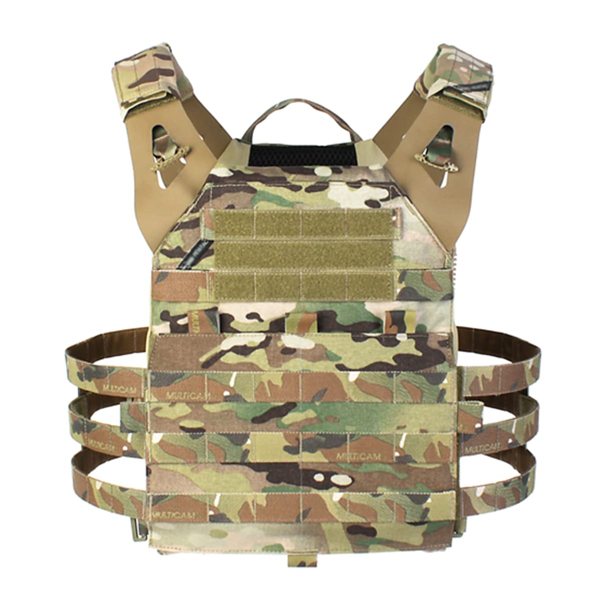 Seebo JKTactical Lightweight Molle Tactical Vest with Retention Cords, Quick-Release Adjustable Breathable Plate Carrier, for Airsoft Hunting Gear