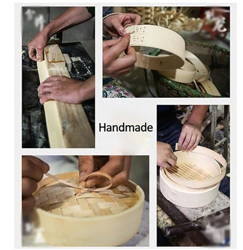 ANSNOW Bamboo Steamer Basket, 2 Tiers & Lid, Bamboo Steamer, Steaming Basket Steamer Cooker Pot Steamer Perfect for Steaming Dumplings, Vegetables, Meat, Rice,Y Lifestyle/2 Layers + 1 Lid/30Cm - Image 6