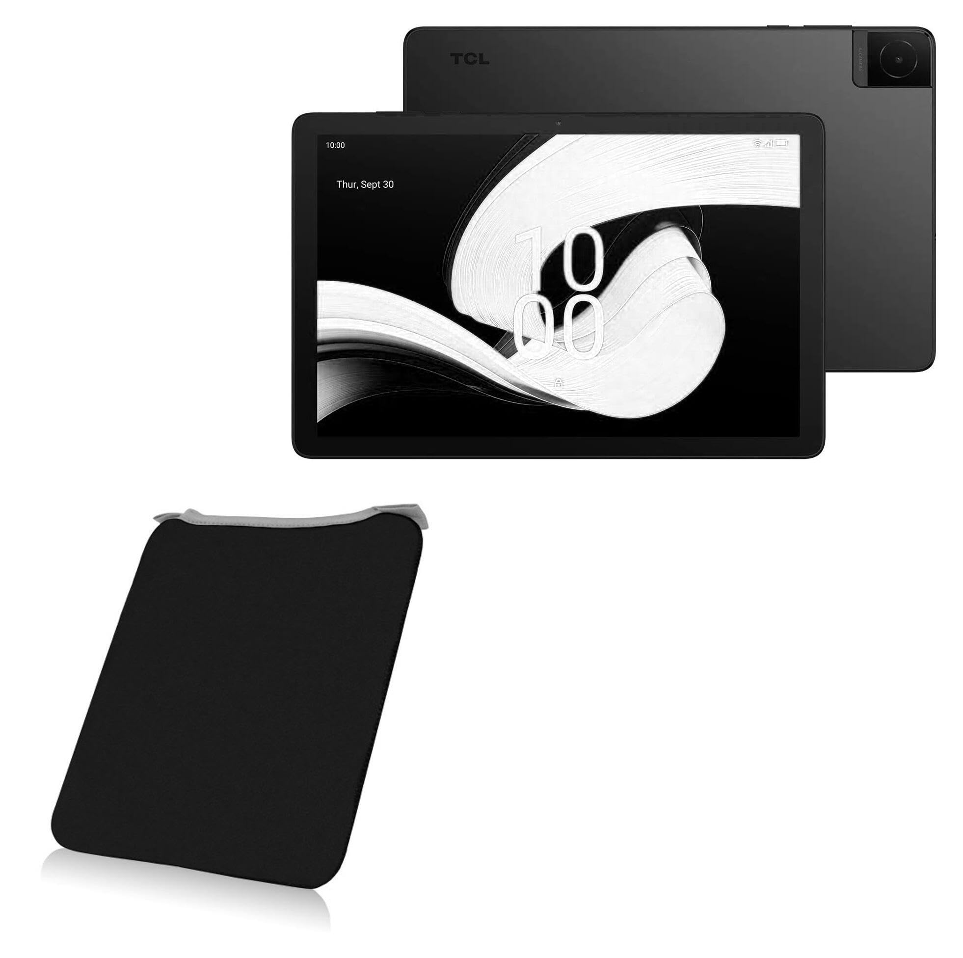 BoxWave Case Compatible with TCL Tab 10L Gen2 - SlipSuit, Soft Slim Neoprene Pouch Protective Case Cover - Jet Black