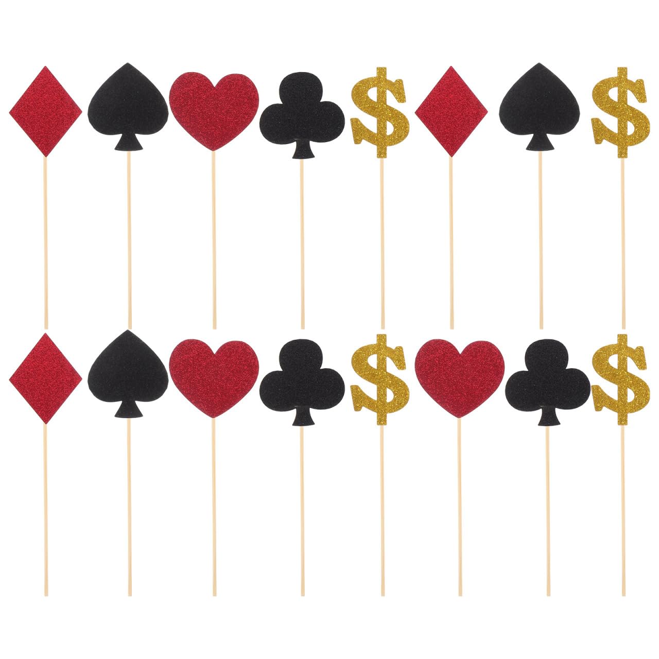 Casino Cake Toppers 27Pcs Glitter Casino Theme Cake Toppers Poker Theme Cupcake Toppers Las Vegas Cake Decorations Playing Card Toothpicks Food Picks Poker Themed Cake Topper