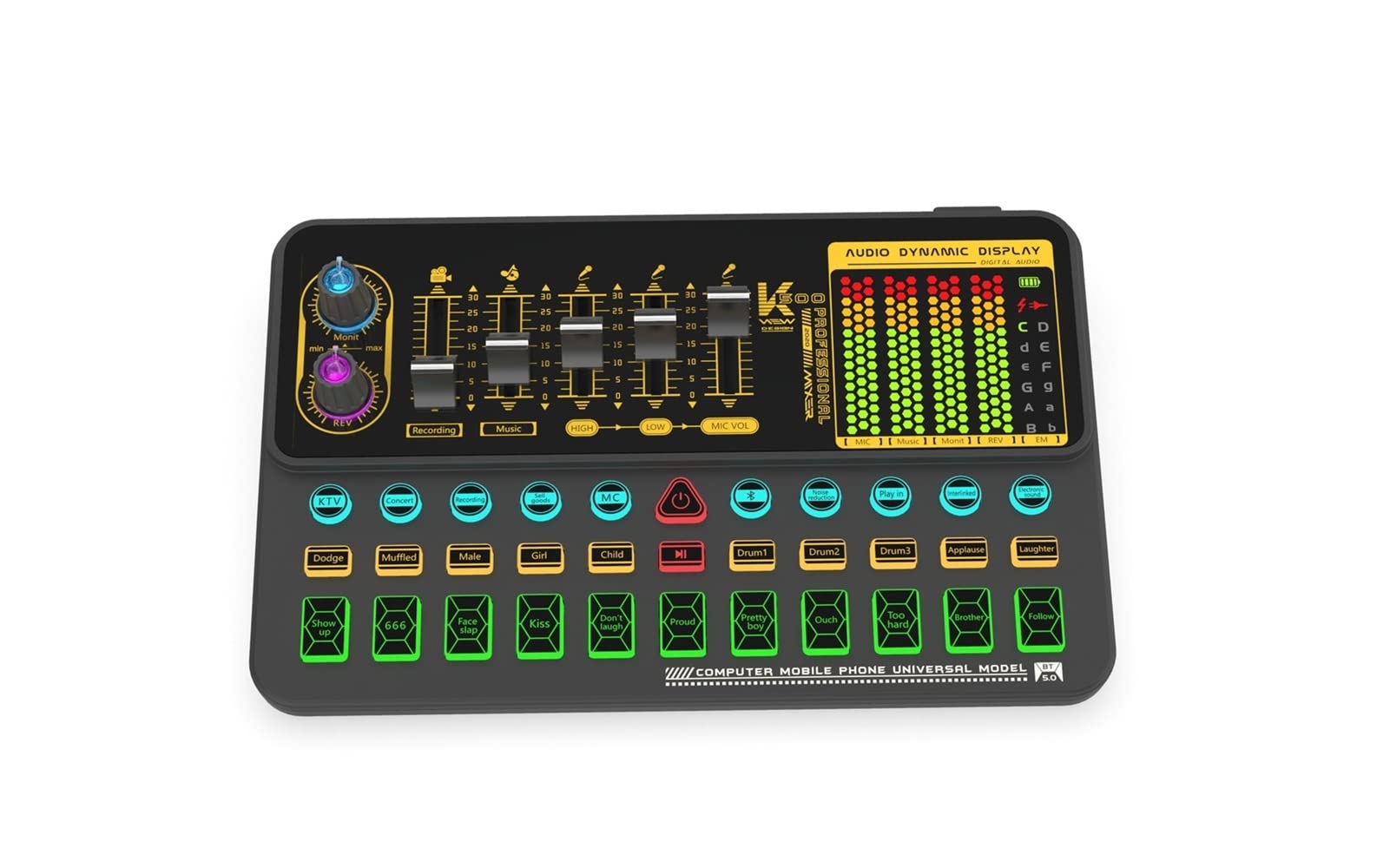 DJ-Equipment für die Party Englische Version des mobilen Computer Sound Karaoke Live Tikitok Audio Mixer aus dem Sprachwechslergerät