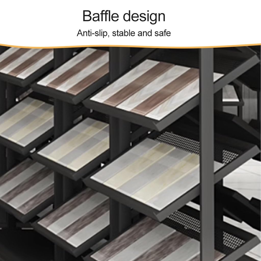 Générique Présentoir à Carreaux en métal à 5 Niveaux, étagère de Rangement pour échantillons de Porcelaine et de marbre, Support de Sol Durable pour matériaux de Construction, idéal pour Les Planches