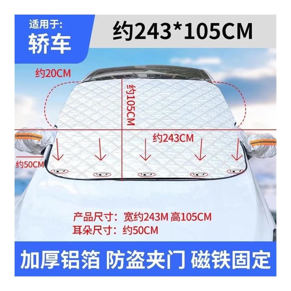 Housse de Protection pour Pare-Brise Pare-Brise De Voiture À Bord Magnétique Couverture De Neige Pare-Soleil D'extérieur Imperméable Protection Anti-Gel Et Glace Protection Pare Brise Hiver