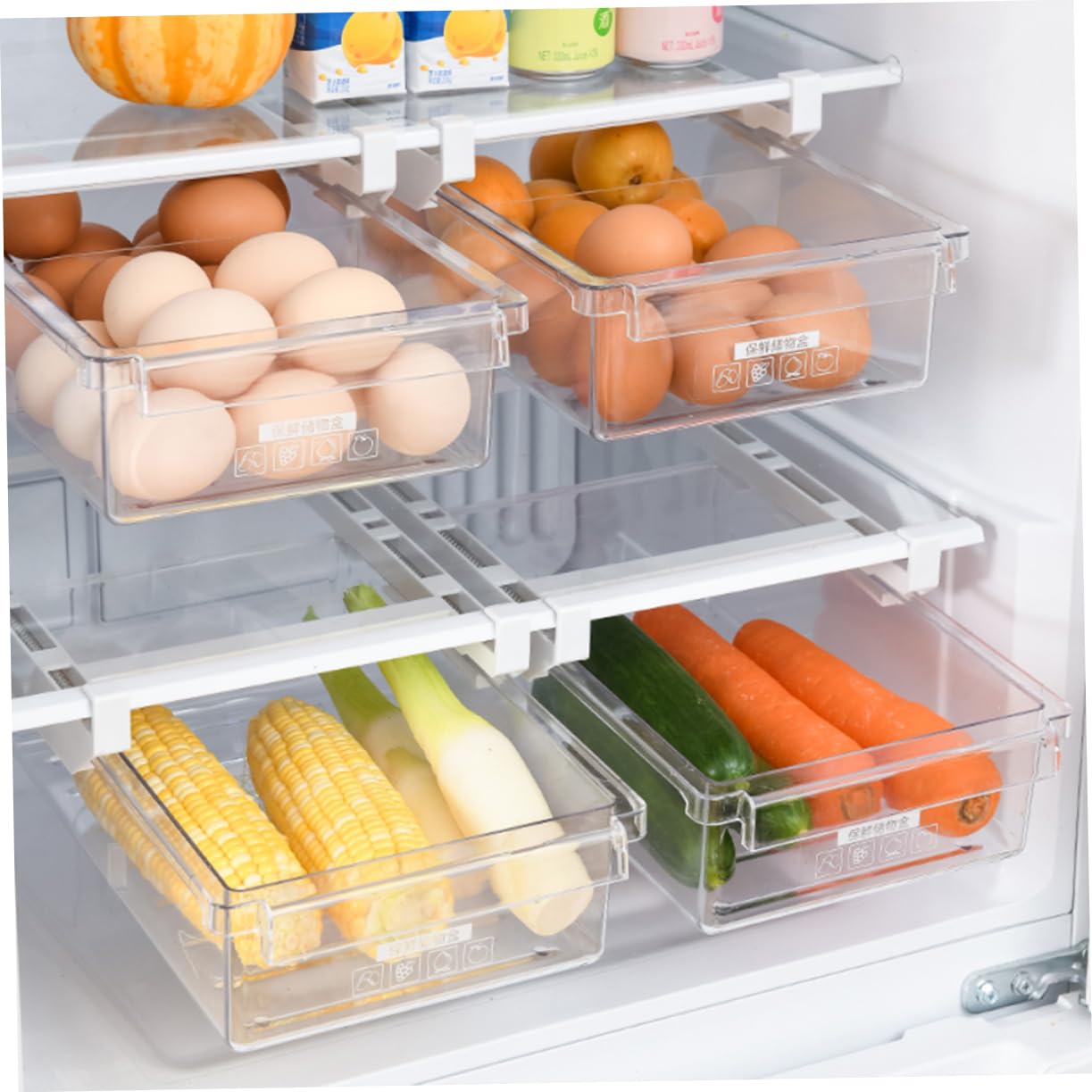 Cabilock Organizzatore a Cassetto Retrattile in Abs per Alimenti e Verdure, Scatola Salvaspazio Resistente e Comoda per Uso Domestico e Ristoranti