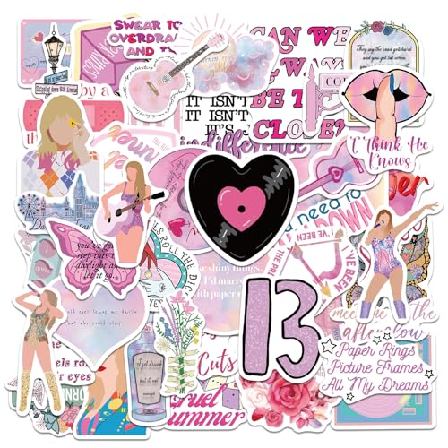50PCS Music Sticker for Adult, Taylor Stickers for Teen Girl Women, Waterproof Vinyl Stickers for Water Bottle Laptop Phone - Party Favors