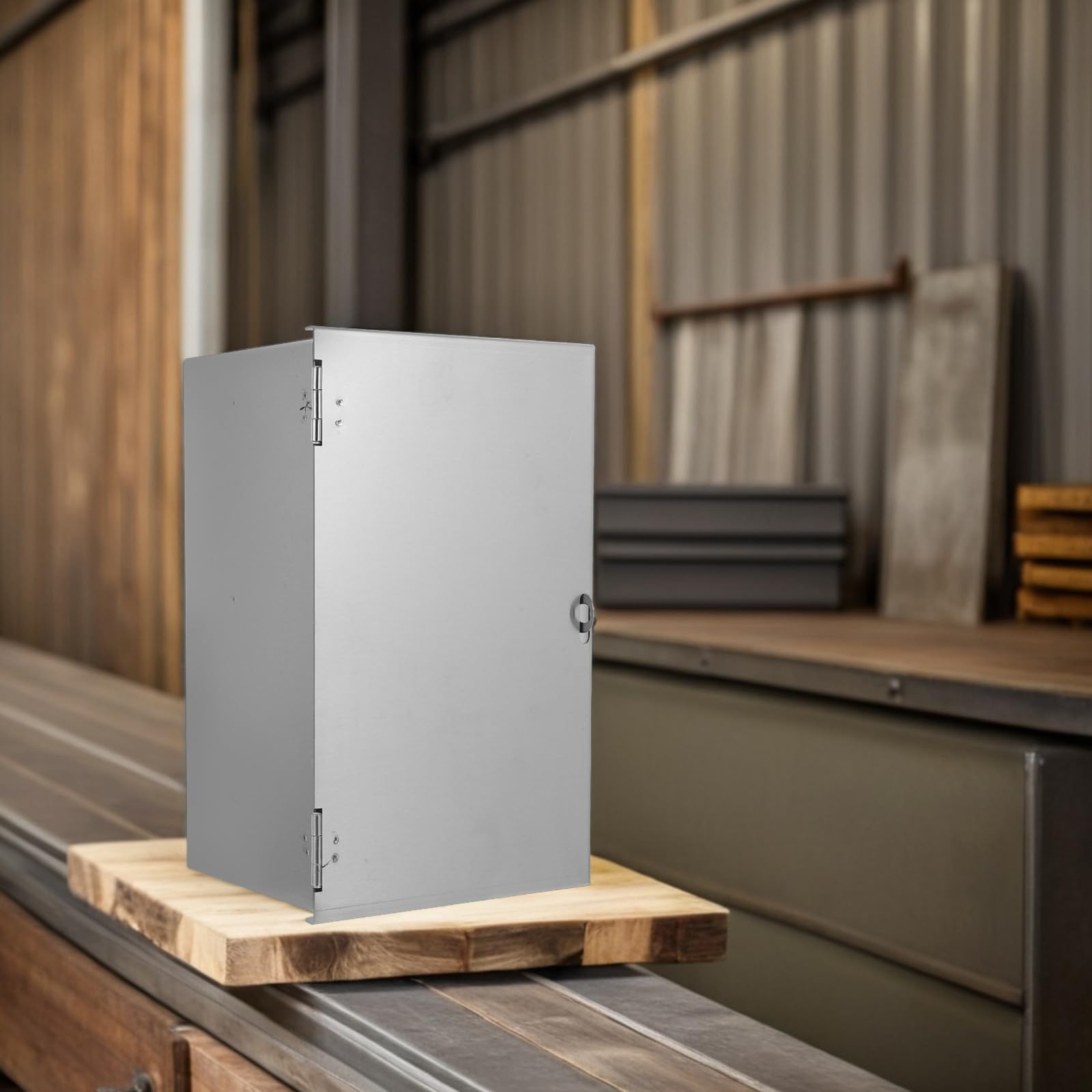 Healeved Caja de Corriente Eléctrica para Exteriores Diseño Único de Sellado y Cerradura, Acero Inoxidable Resistente para Uso en Exteriores y Fábricas