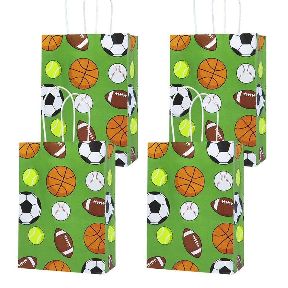 Party Port Basketball/Football/Rugby Theme Paper Return Gift Bags With Handles For Goodies, Birthday, Party Favors (12 Pack, 8.5 X 6.2 X 3.1 In),Multi (B0DBHK43XD) Amazon Price History, Amazon Price Tracker