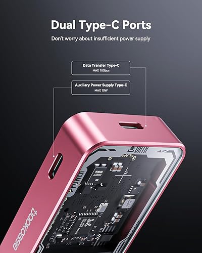 Miniatura 10 de DOCKCASE Explorer Edition M.2 NVMe SSD Gabinete, compatible con PLP de 10 segundos que evita la pérdida de datos de escritura, USB 3.2 Gen 2 Tipo C