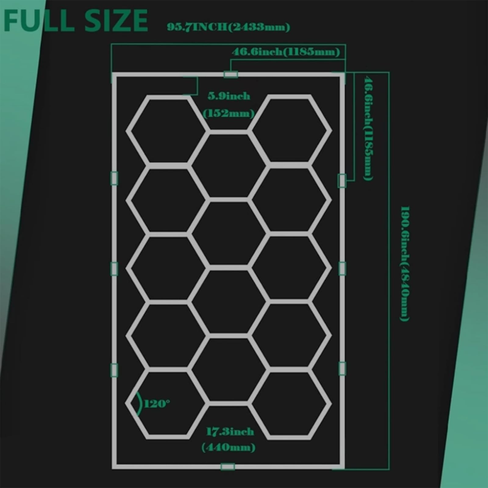 Led Hexagonal, Hexagon Led Garage, 81pcs Luces de Tubo, 672W 6500K Luces LED de Techo Conectables para Taller, Garaje, Almacén, Gimnasio, Sala de Lavado para el Cuidado del Automóvil, 14 HEX con Marco