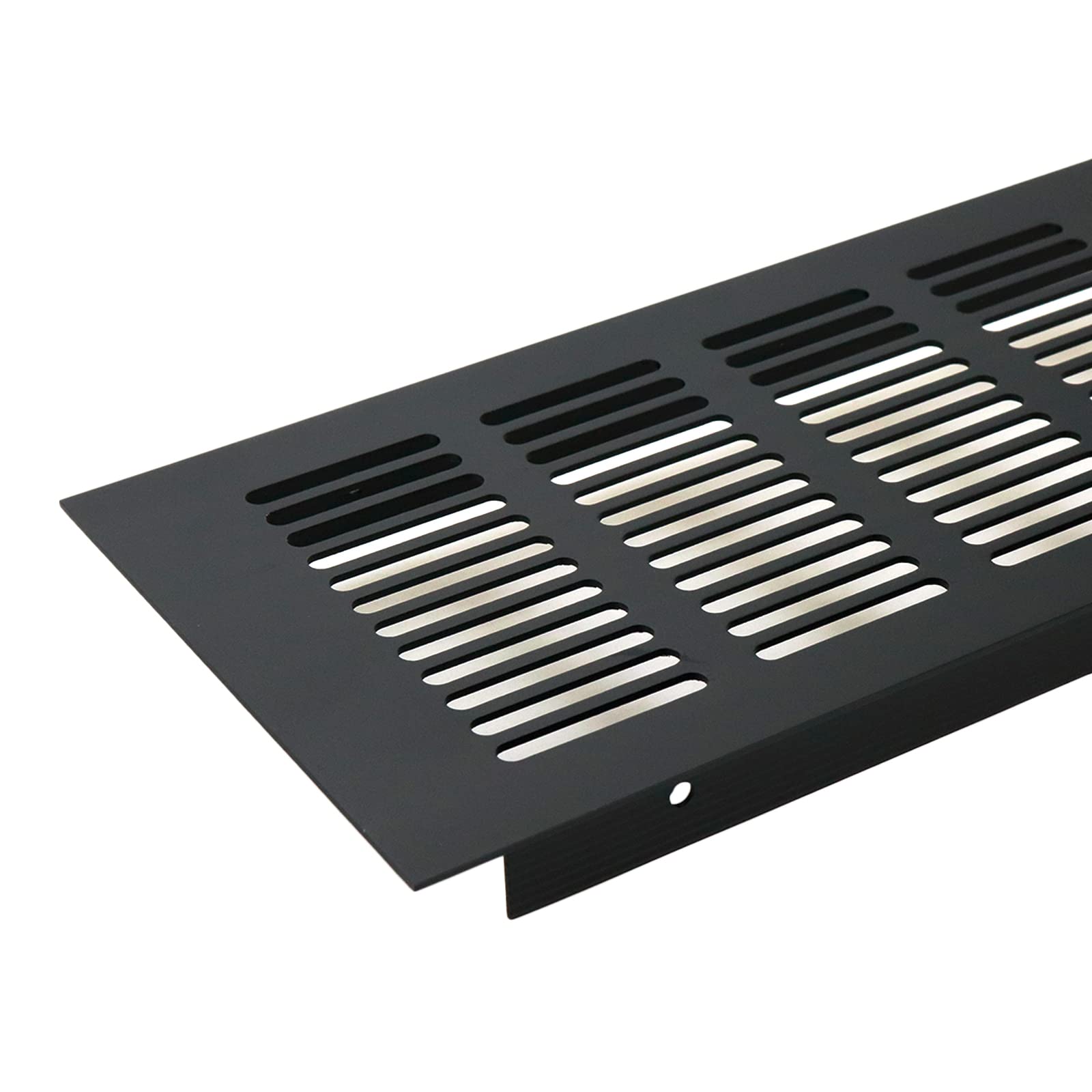 Geesatis Rectangle Mesh Air Vent Grille For Cabinet & Furniture - 300x100 Mm, Black (2 Pcs)