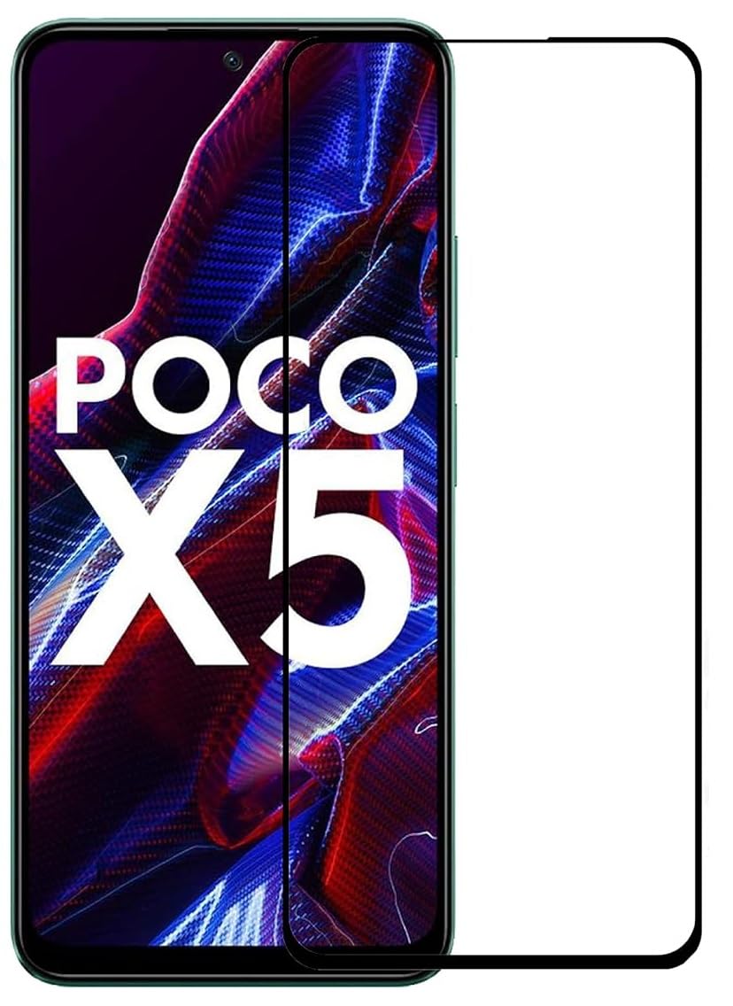 HD Tempered Glass Screen Protector Compatible For Poco X5 5G With Edge To Edge Coverage And Easy Installation Kit-image-23
