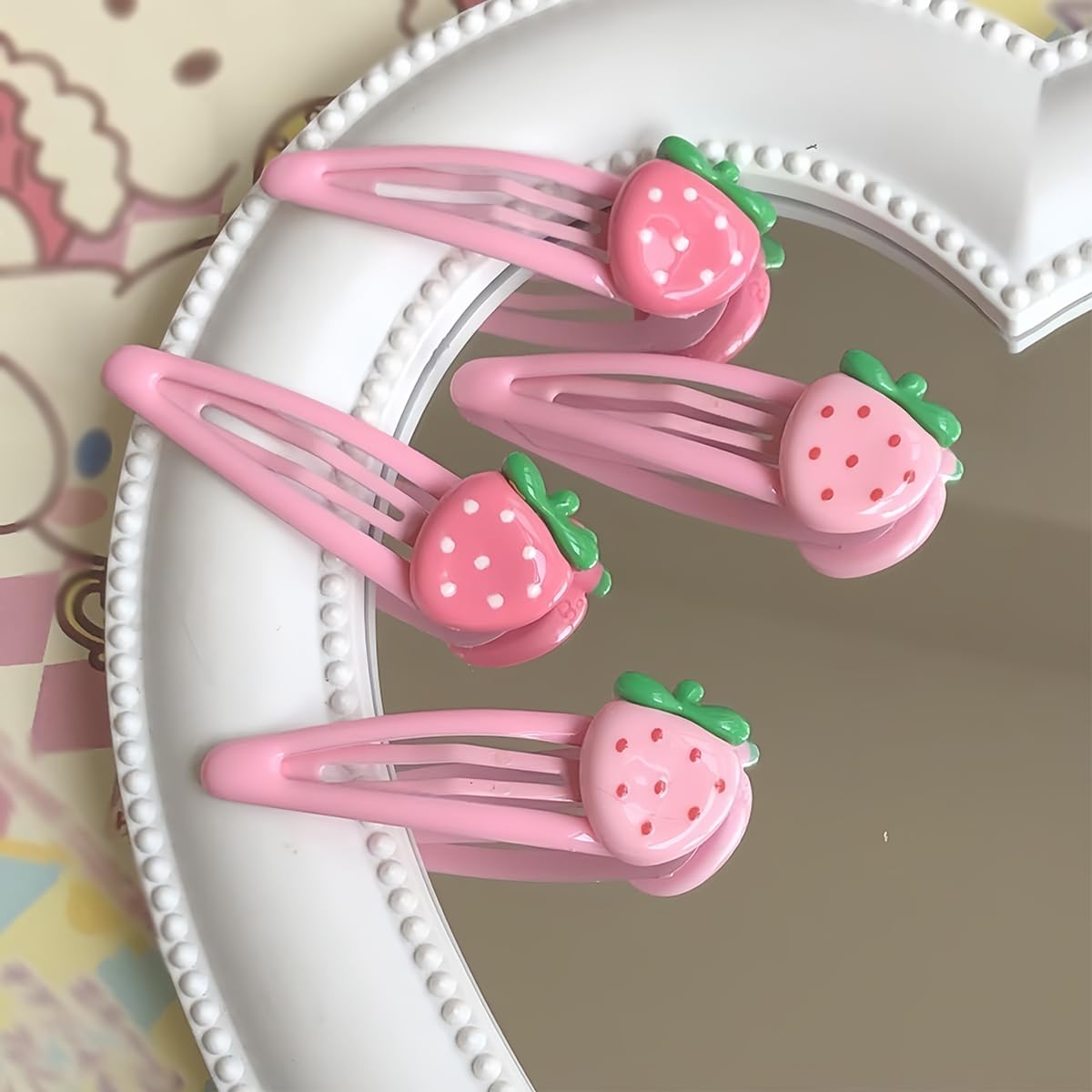 30 PCS Strawberry Hair Clips Pink Snap Hair Clip Metal Snap Barrettes Sweet Bangs Clip Red Decorative Hairpin Sweet Fruit Design Hairpins Cute Strawberry Accessories for Women Girls Kids Teens - Image 3