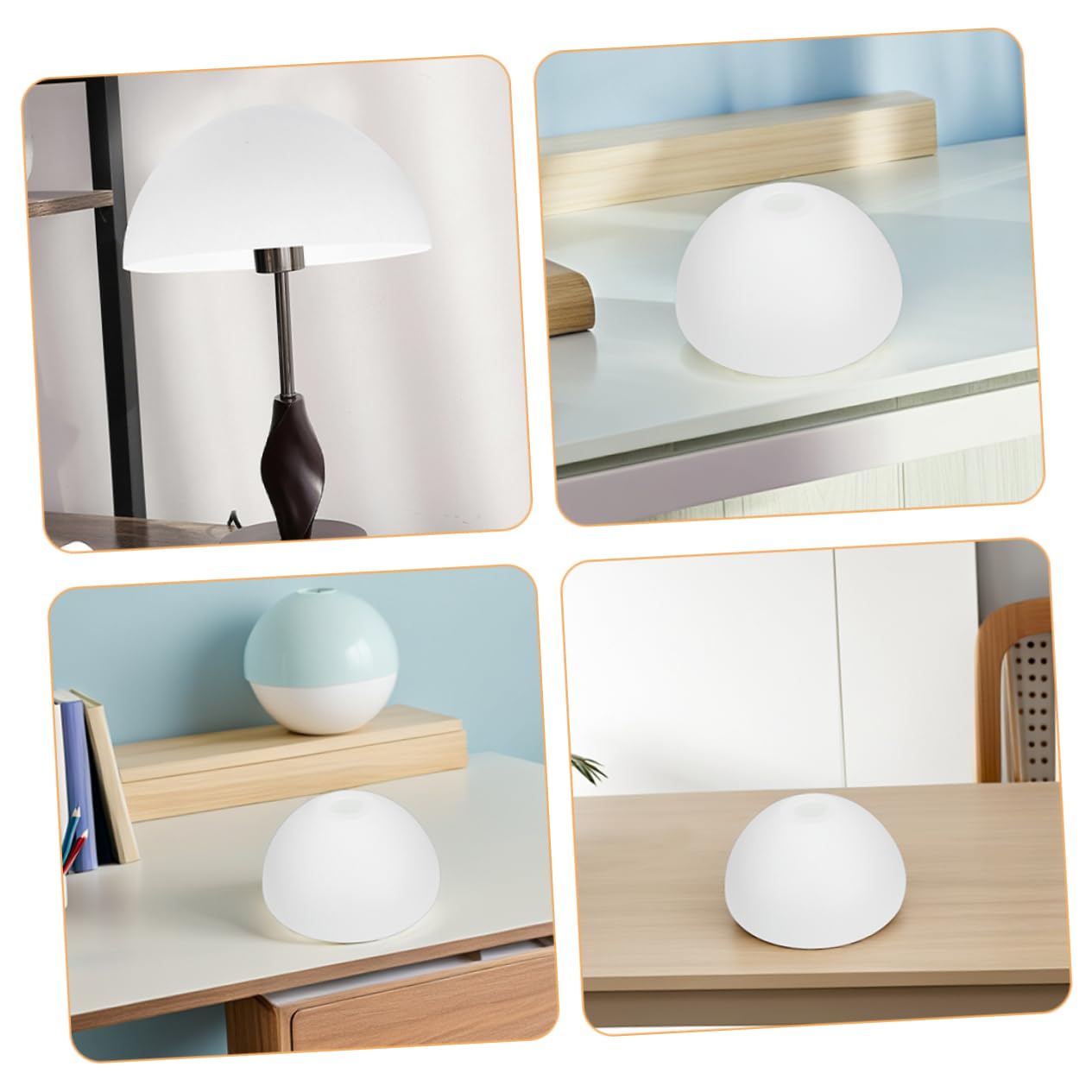 SHINEOFI Pantalla de Lámpara en Forma de Hongo, Plástico Blanco, 2 Piezas | Agujero de 42mm, Tamaño Mediano, para Lámpara de Pie y Techo, Decoración del Hogar y Montaje DIY