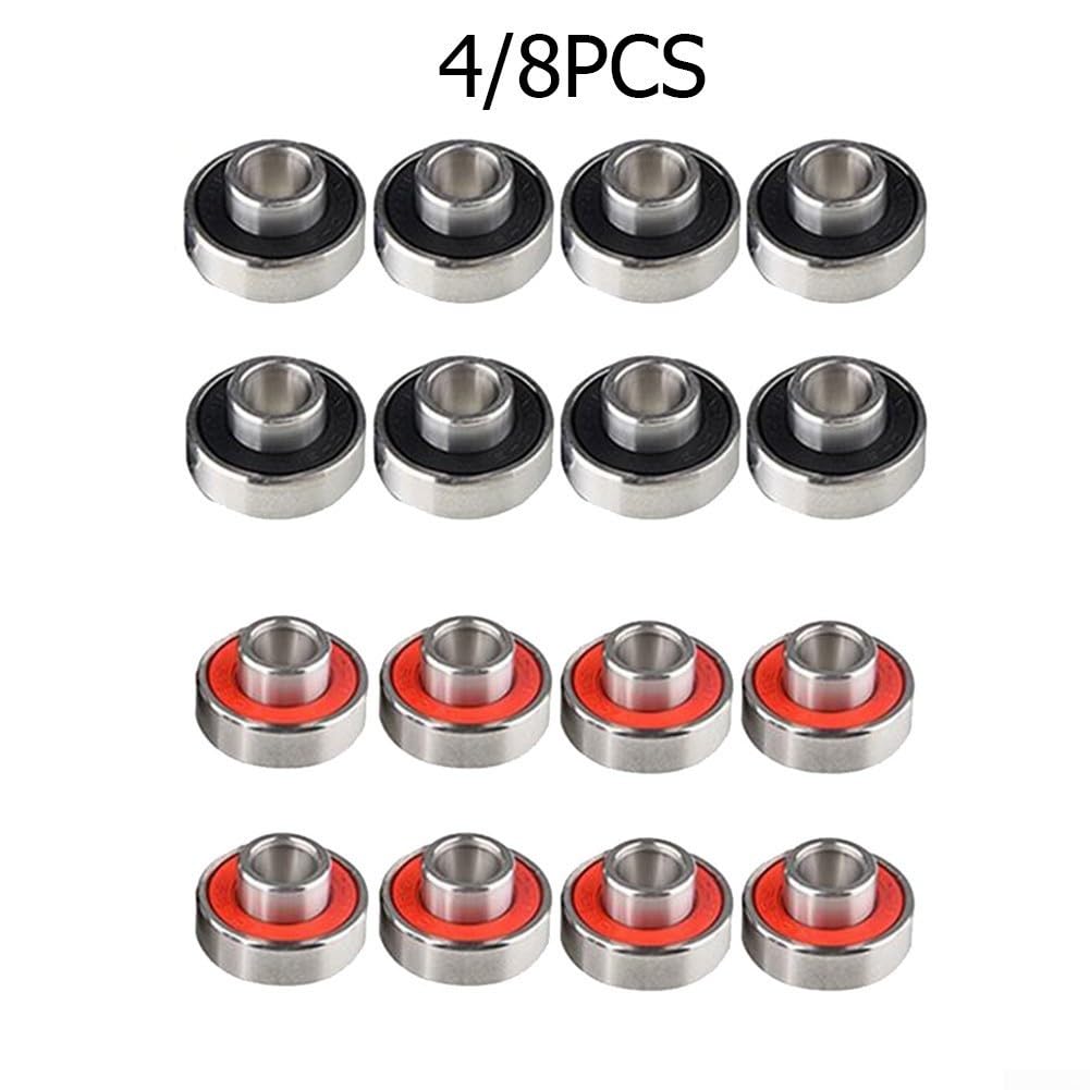 608-2RS - Cuscinetto a sfera a fila singola, 8 x 22 x 12,6 mm, con guarnizioni in gomma per resistenza agli agenti contaminanti, per skateboard, longboard, scooter, dispositivi fidget spinner (rosso
